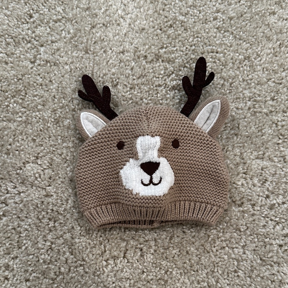Carter's Tan Deer Knit Hat for Kids